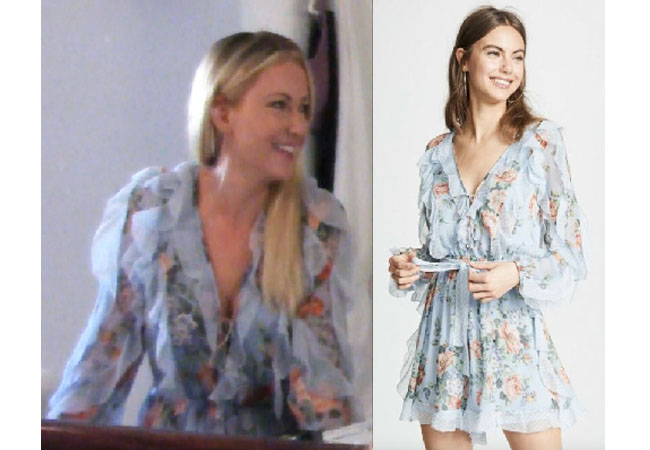 Stephanie Hollman, Real Housewives of Dallas, RHOD, Real Housewives, Bravo TV, Bravo Nation, Season 4 Real Housewives of Dallas, Stephanie's Blue dress in Mexico, Zimmerman blue bowie floral playsuit