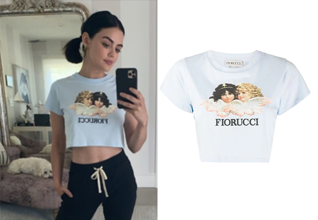 Lucy Hale, Modern Family, Fiorucci Crop Shirt, @lucyhale