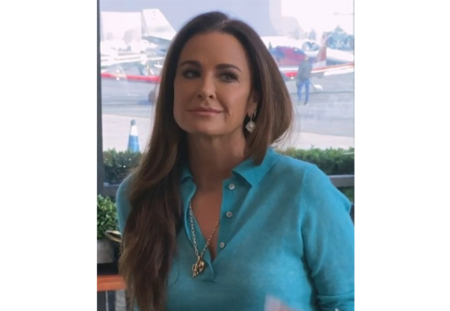 RHOBH, Real Housewives of Beverly Hills, Kyle Richards, Kyle Richard's Blue Knit Top